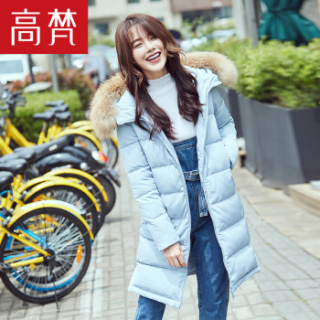 GOLDFARM 高梵 G1170440 女士中长款羽绒服 海沫蓝 170/XL
