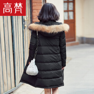 GOLDFARM 高梵 G1170440 女士中长款羽绒服 黑色 170/XL