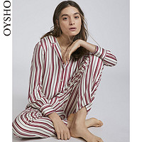 Oysho 新年系列条纹长袖居家睡衣女衬衫 31080107953