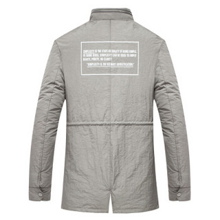 南极人男士羽绒服90白鸭绒商务中长款保暖羽绒外套1912灰色L