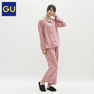GU 极优 Hello Kitty 297183 缎纹家居服套装 S 藏青色