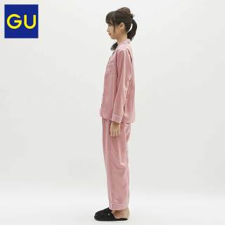 GU 极优 Hello Kitty 297183 缎纹家居服套装 S 藏青色