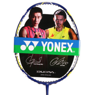 尤尼克斯YONEX羽毛球拍单拍全碳素双刃DUO88暗黄绿