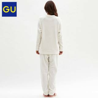 GU 极优 290406 猫脸 软糯珊瑚绒睡衣套装 XL 黑色