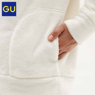 GU 极优 290406 猫脸 软糯珊瑚绒睡衣套装 XL 黑色
