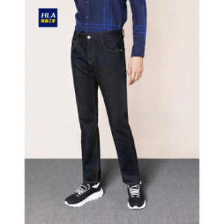 HLA 海澜之家 HKNAD3V185A 男士直筒牛仔裤 黑色 185/100A