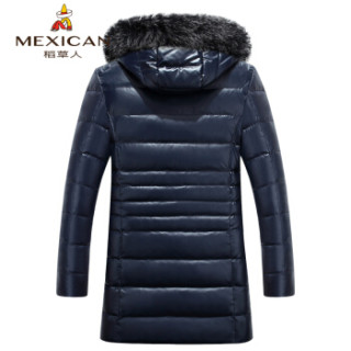 Mexican 稻草人 男士毛领带帽羽绒服 蓝色 XL