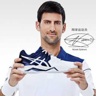 ASICS 亚瑟士 GEL-RESOLUTION NOVAK 男款网球鞋 44.5 白色/蓝色