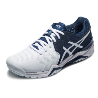 ASICS 亚瑟士 GEL-RESOLUTION NOVAK 男款网球鞋 44.5 白色/蓝色