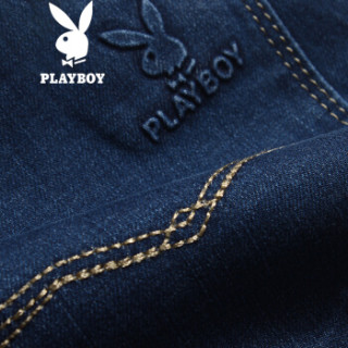 PLAYBOY 花花公子 17151085A 男士直筒牛仔裤 深蓝色 40(3尺3)