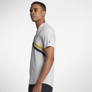 NIKE 耐克 COURT ZONAL COOLING RF ADVANTAGE 男子网球T恤 白/熔岩红/黑 S