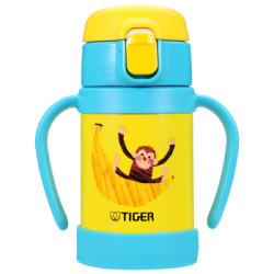 TIGER 虎牌 MCK-A28C 婴幼儿童保温杯 吸管真空304不锈钢水杯 保冷杯 280ml 小猴子(蓝)