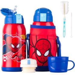 Disney 迪士尼 儿童带吸管保温杯 红色蜘蛛侠图案 600ml *3件
