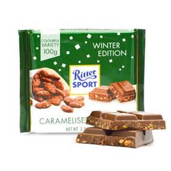 Ritter SPORT 瑞特斯波德 焦糖扁桃仁味 牛奶巧克力 100g+凑单品