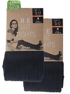 ATSUGI 厚木 RELISH ORIGINAL BL1551 女士连裤袜 400D 两双装 M-L 黑色 