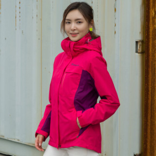 TOREAD 探路者 TAWE91603 女款抓绒户外三合一冲锋衣 蔷薇红 S