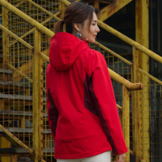 TOREAD 探路者 TAWE91603 女款抓绒户外三合一冲锋衣 中国红/深枣红 L