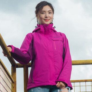 TOREAD 探路者 TAWE91603 女款抓绒户外三合一冲锋衣 艳紫/葡萄紫 XL