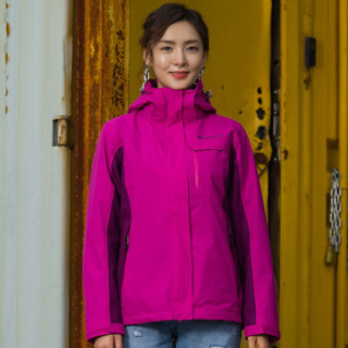 TOREAD 探路者 TAWE91603 女款抓绒户外三合一冲锋衣 艳紫/葡萄紫 XL