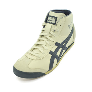 Onitsuka Tiger 鬼冢虎 MEXICO Mid Runner 中性款休闲运动鞋 38 米白色/深蓝色 