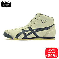 Onitsuka Tiger 鬼冢虎 MEXICO Mid Runner 中性款休闲运动鞋DL409-1659 40.5 米白色/深蓝色