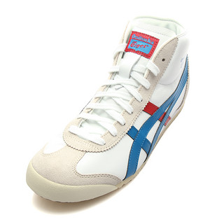 Onitsuka Tiger 鬼冢虎 MEXICO Mid Runner 中性款休闲运动鞋 DL409-0143 40.5 白色/湖蓝色