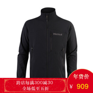 Marmot 土拨鼠 F81130 男款户外防泼水透气M3软壳夹克 黑色 XL