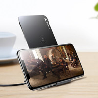倍思iPhoneX无线充电器苹果10/X/8plus快充 三星note8/S7edge/S8 Qi无线快充头充电底座通用款 黑