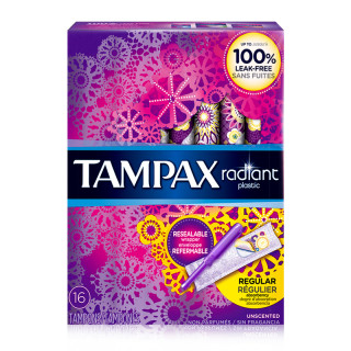 TAMPAX 丹碧丝 Radiant Plastic 幻彩系列 导管式 隐形卫生棉条 普通装