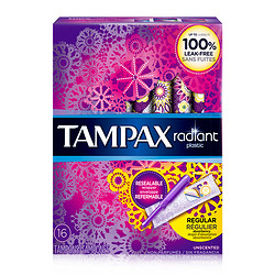 TAMPAX 丹碧丝 幻彩系列易推导管棉条 普通流量 16支装 *4件