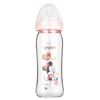 pigeon 贝亲 AA151 Disney系列 自然实感宽口径玻璃彩绘奶瓶 240ml  240ml 米妮 M奶嘴