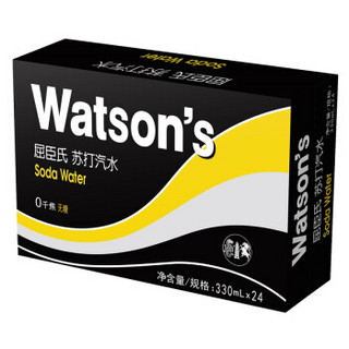  Watsons 屈臣氏 苏打水 330ml*24罐+新奇士 黑加仑汽水 380ml*15瓶 组合装