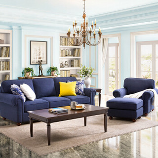 KUKA 顾家家居 YG.2030 简约美式现代沙发组合 3双 深蓝色 