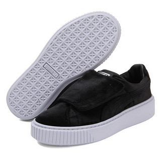 PUMA 彪马 Basket Platform Strap 女士运动板鞋 364068-01 黑色 38.5