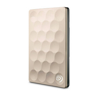 希捷（Seagate）Ultra slim 睿致1TB 原厂数据恢复服务 超薄9.6mm USB3.0 2.5英寸 移动硬盘 土豪金（STEH1000301）