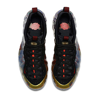 NIKE 耐克 AIR FOAMPOSITE ONE LNY 男子运动鞋 38.5 黑/哈瓦那红/黑/金属金黄 