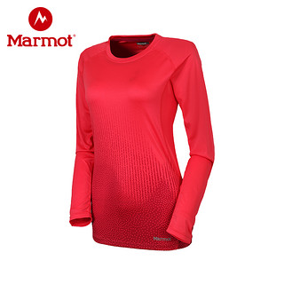 Marmot 土拨鼠 S49630 女款防紫外线速干长袖T恤 芙蓉红 
