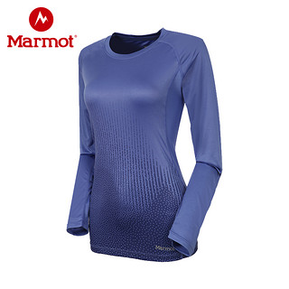 Marmot 土拨鼠 S49630 女款防紫外线速干长袖T恤 芙蓉红 