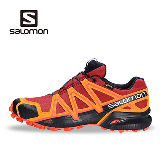 Salomon 萨洛蒙男款户外防水透气越野跑鞋 SPEEDCROSS 4 GTX 新品 383181 黑色