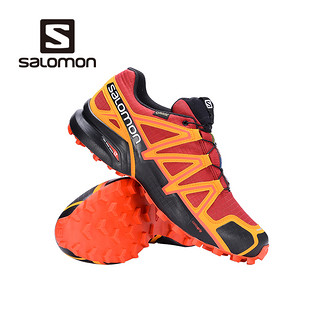 Salomon 萨洛蒙男款户外防水透气越野跑鞋 SPEEDCROSS 4 GTX 新品 383181 黑色