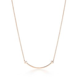 TIFFANY & Co T系列 18K玫瑰金 迷你微笑吊坠项链