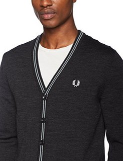 FRED PERRY 男士美利奴V领开衫