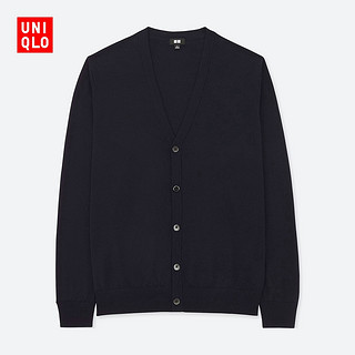 UNIQLO 优衣库 400620 男士美利奴V领针织开衫 藏青色 165/84A/S 