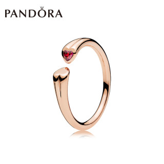 PANDORA 潘多拉 玫瑰系列 186570CZR 两心相依戒指