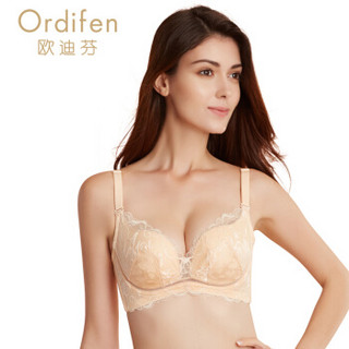 ordifen 欧迪芬 XB7131 女士蕾丝聚拢文胸 75A 香槟肤 