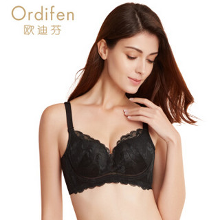 ordifen 欧迪芬 XB7131 女士蕾丝聚拢文胸 75B 黑色 