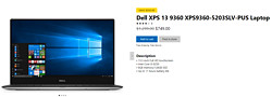 DELL 戴尔 XPS13 9360 13.3英寸 笔记本电脑（i5-8250U+8GB+128GB SSD 触摸屏）