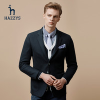 HAZZYS ASUZJ07DJ07 男士修身两粒单排扣西服