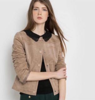 mademoiselle r女士麂皮夹克外套34码