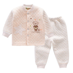 婴儿衣服男女宝宝婴儿保暖内衣套装纯棉秋冬装